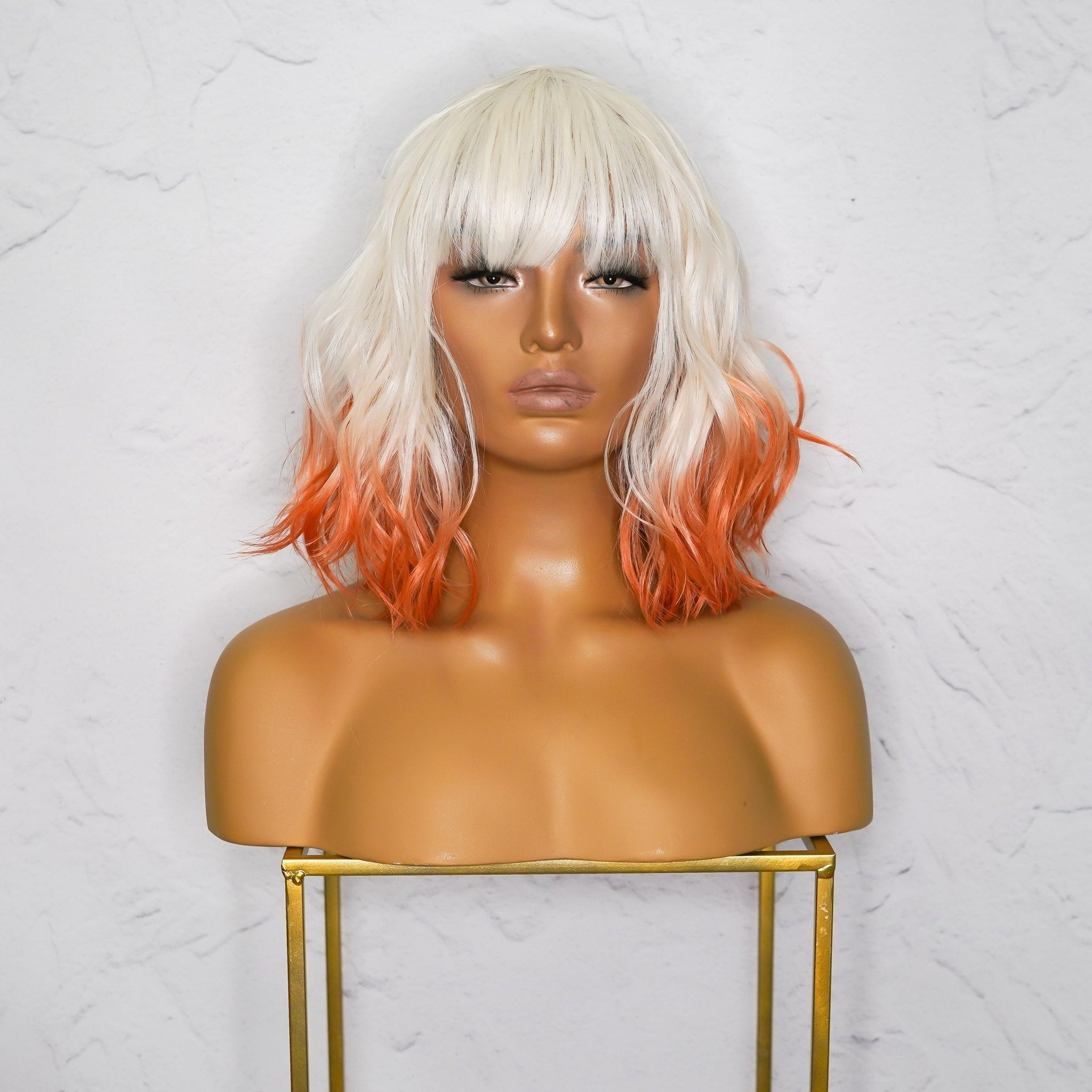 JORDAN - Ombre Orange - Fringe Wig | White, 12 Inch & Shorter, Fringe, Synthetic Hair | Milk & Honey Wigs