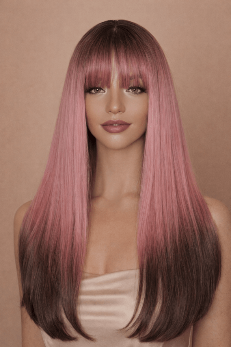 KAIA - Ombre Pink - Fringe Wig - Milk & Honey Wigs