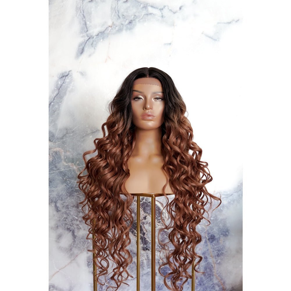 KEHLANI - Ombre Brown - Lace Front Wig | Brown, 28 Inch+, T-Part Lace Front, Synthetic Hair | Milk & Honey Wigs