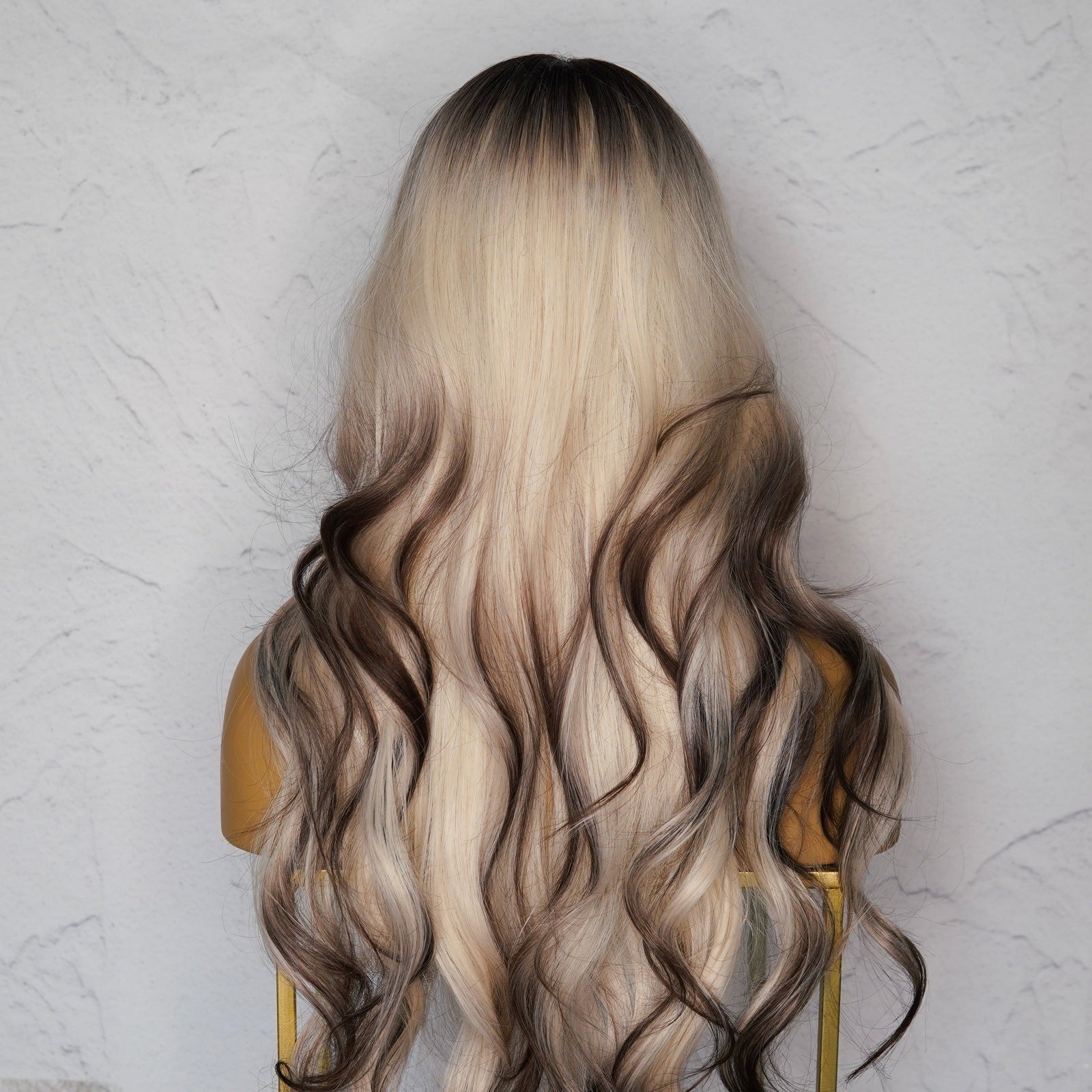 KINSLEY Blonde to Dark Brown Ombre Fringe Wig | Milk & Honey Wigs