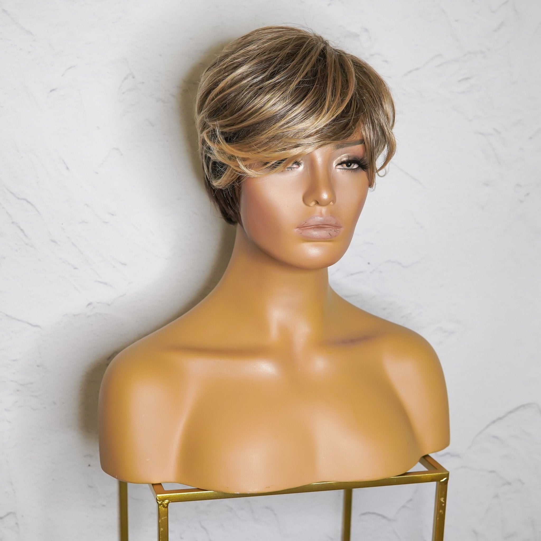 KRIS - Caramel - Fringe Wig | Brown, 12 Inch & Shorter, Fringe, Synthetic Hair | Milk & Honey Wigs