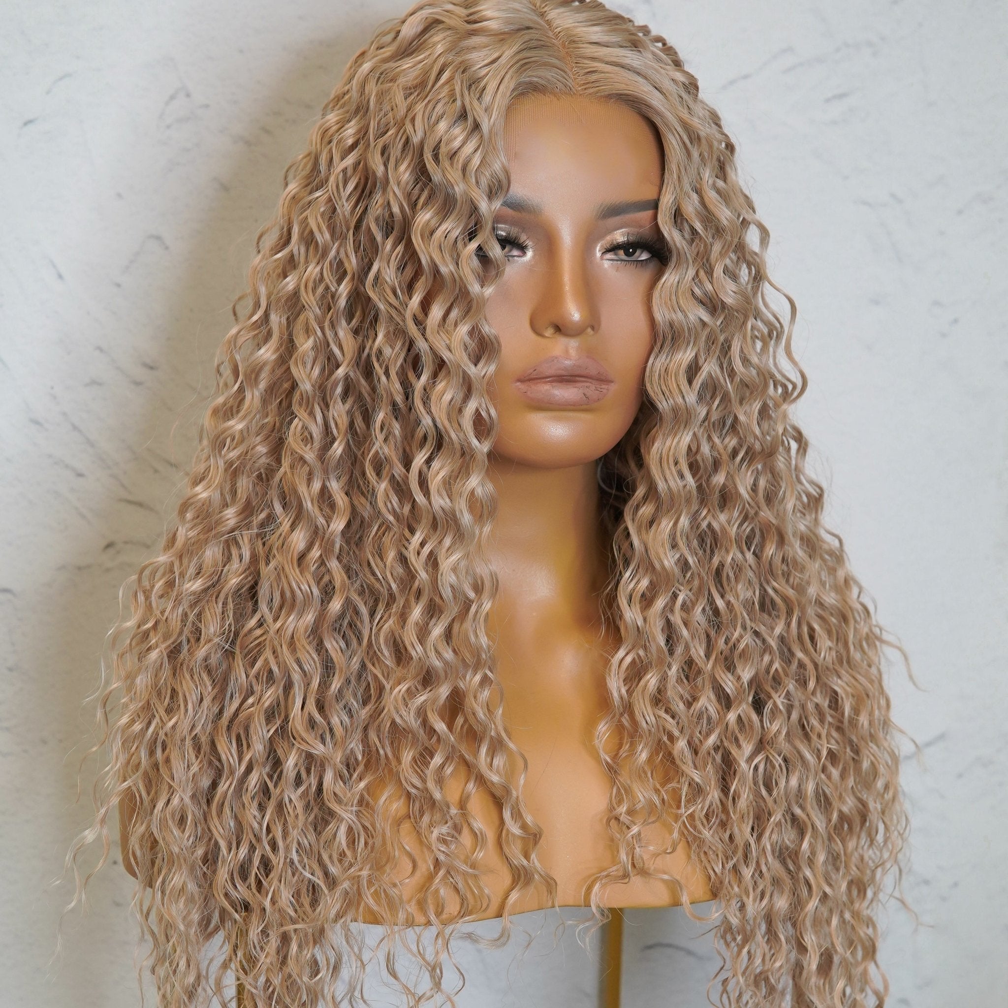 LALA - Blonde - Lace Front Wig | Blonde, 28 Inch+, T-Part Lace Front, Synthetic Hair | Milk & Honey Wigs
