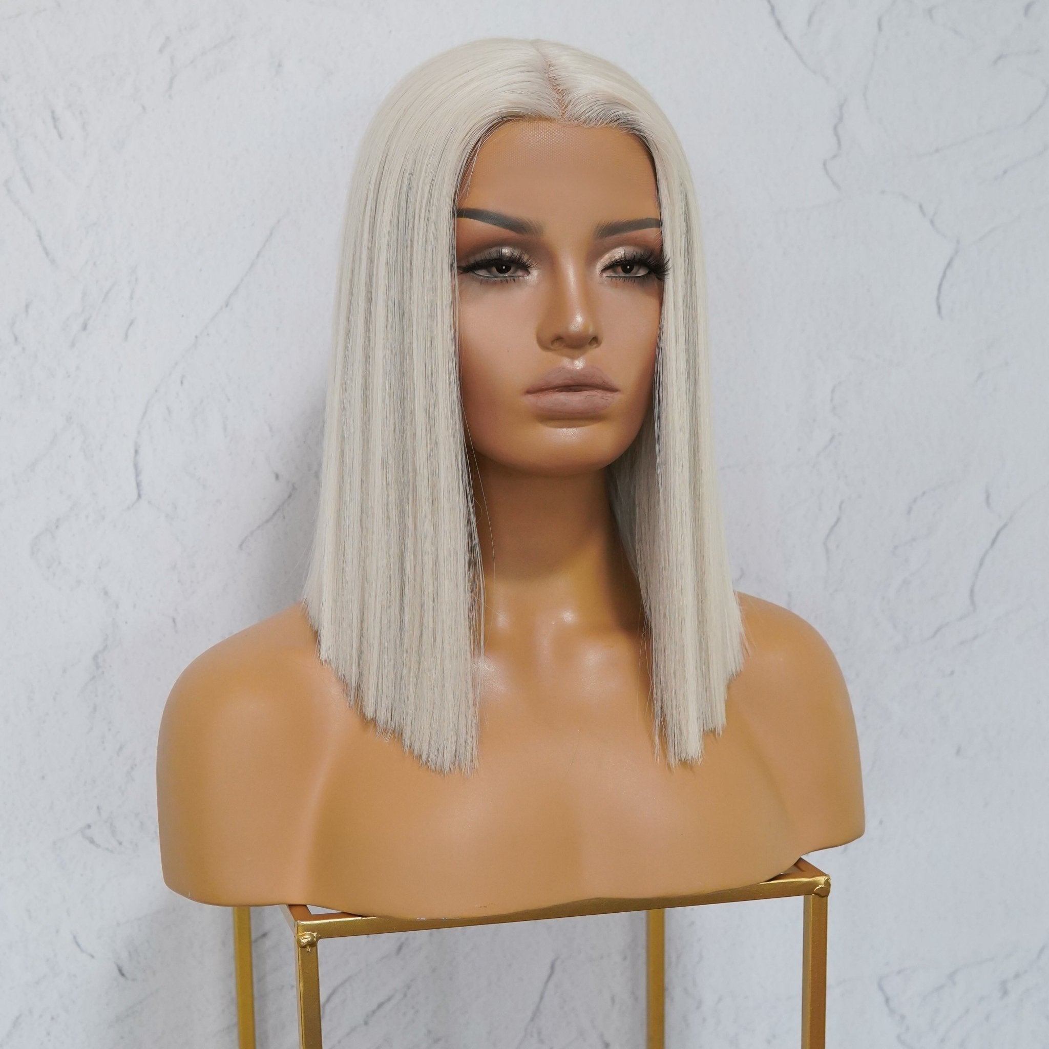 LAURA White Platinum Blonde Lace Front Wig | Milk & Honey Wigs