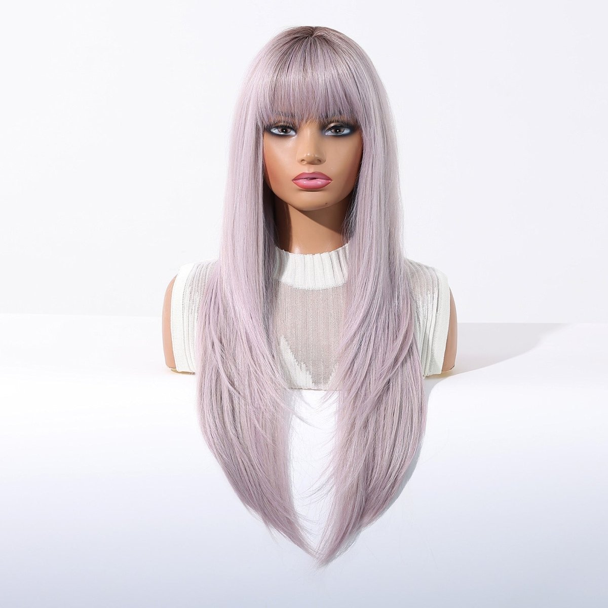 Lavender Ice Long Straight with Fringe Wig - MARKETPLACE | Purple, Fringe, Synthetic Hair | Milk & Honey Wigs