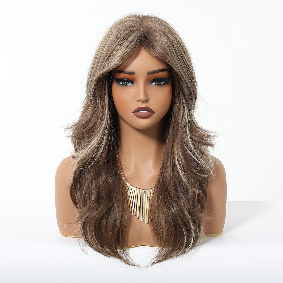 Light Brown with Ash Blonde Highlights Wig - MARKETPLACE | Brown, Fringe, Synthetic Hair | Milk & Honey Wigs