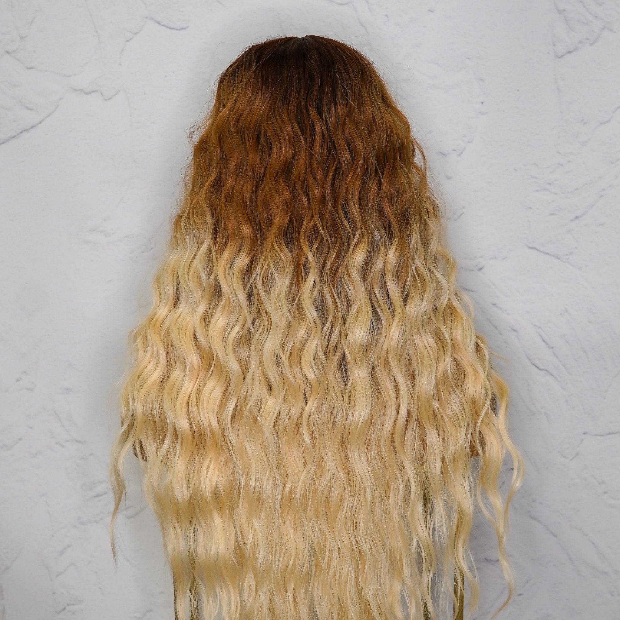 LILY - Caramel - Lace Front Wig | Blonde, 28 Inch+, T-Part Lace Front, Synthetic Hair | Milk & Honey Wigs