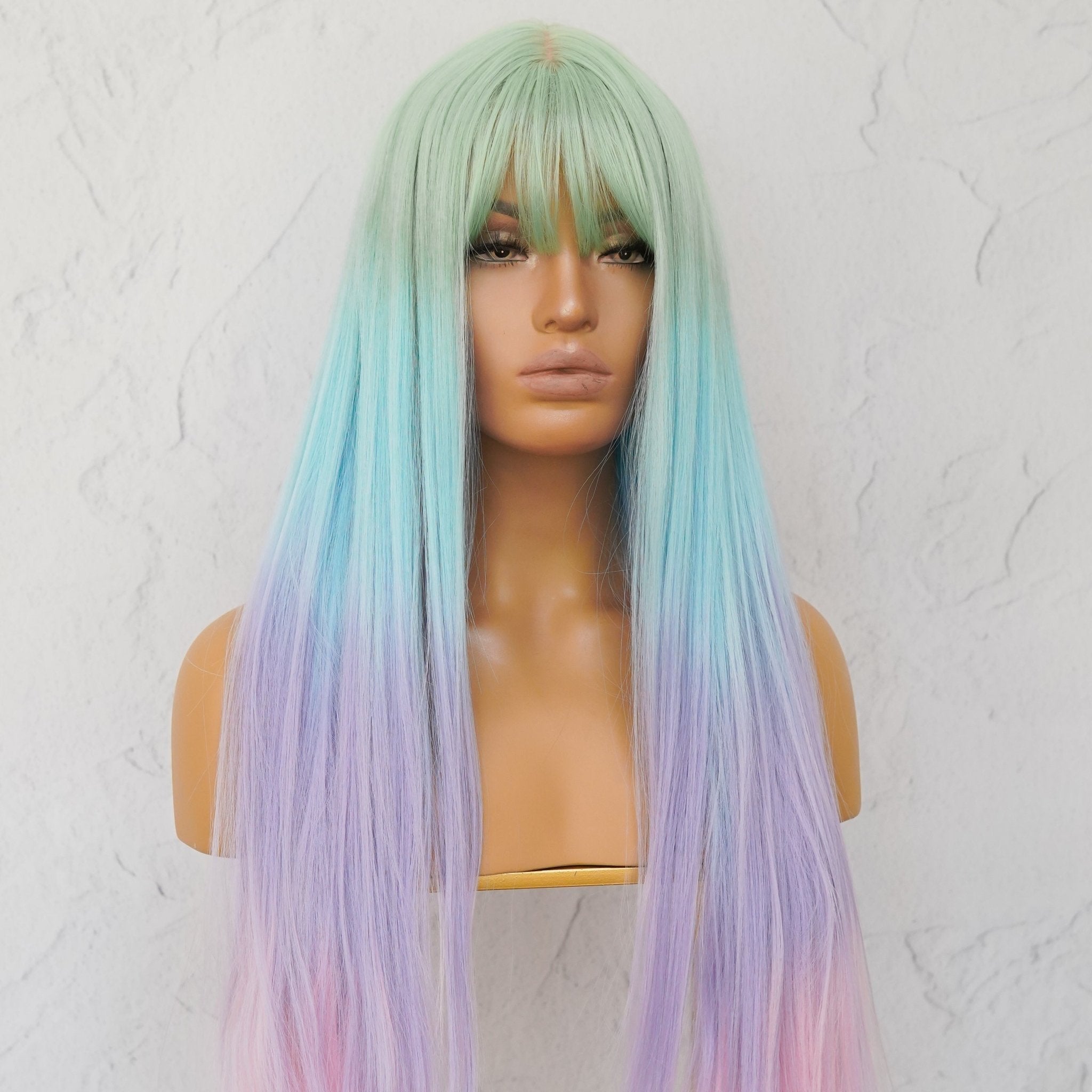 LIRA - Rainbow - Fringe Wig | Rainbow, 26 Inch, Fringe, Synthetic Hair | Milk & Honey Wigs