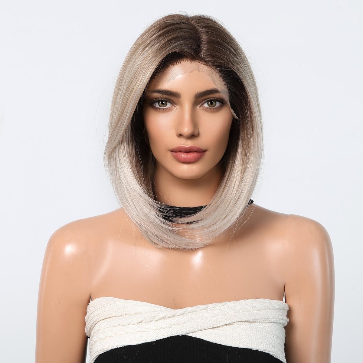Lived In Ombre Blonde Bob 13x6 Lace Front Wig - MARKETPLACE | Blonde, 13x6 Lace Front, Synthetic Hair | Milk & Honey Wigs