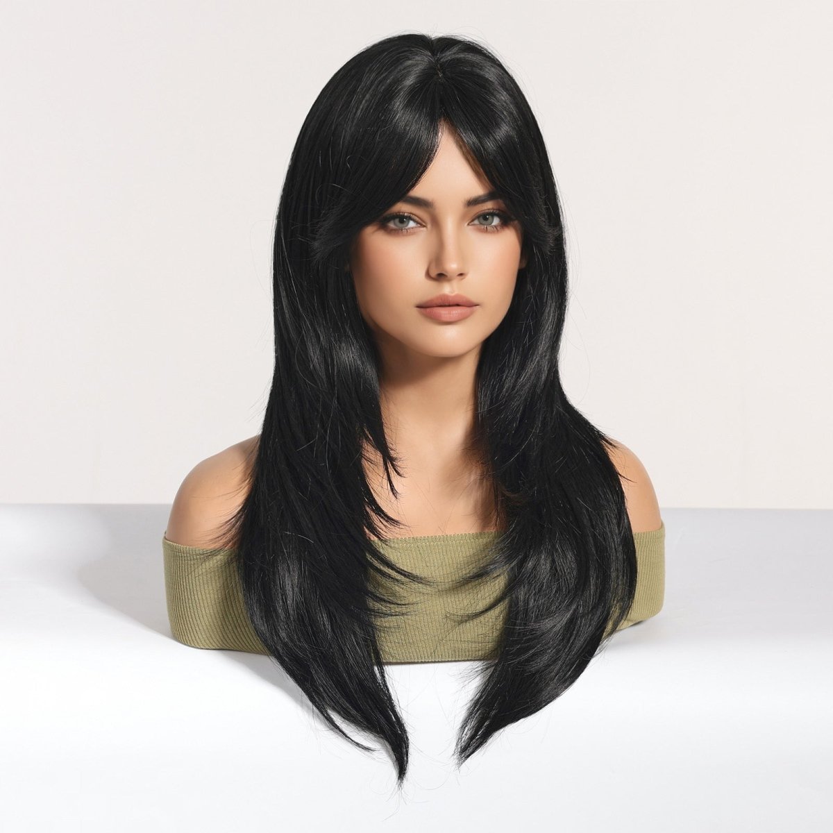 Long Layered Black Wig - MARKETPLACE | Black, Fringe, Synthetic Hair | Milk & Honey Wigs