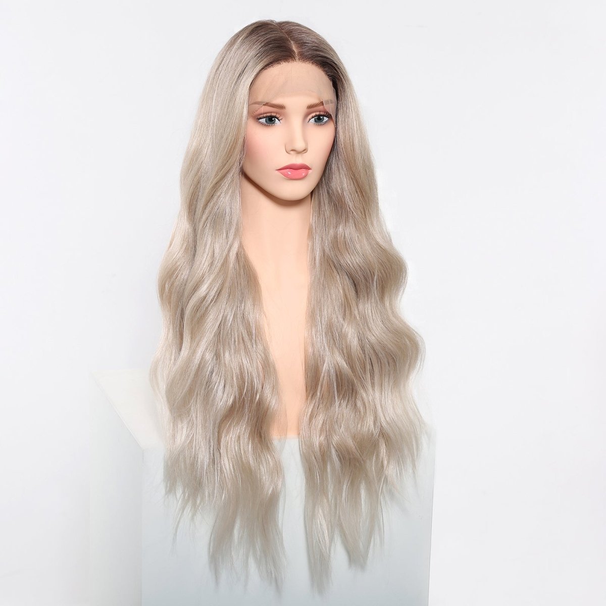 Long Ombre Blonde Wavy 13x6 Lace Front Wig - MARKETPLACE | Blonde, 13x6 Lace Front, Synthetic Hair | Milk & Honey Wigs