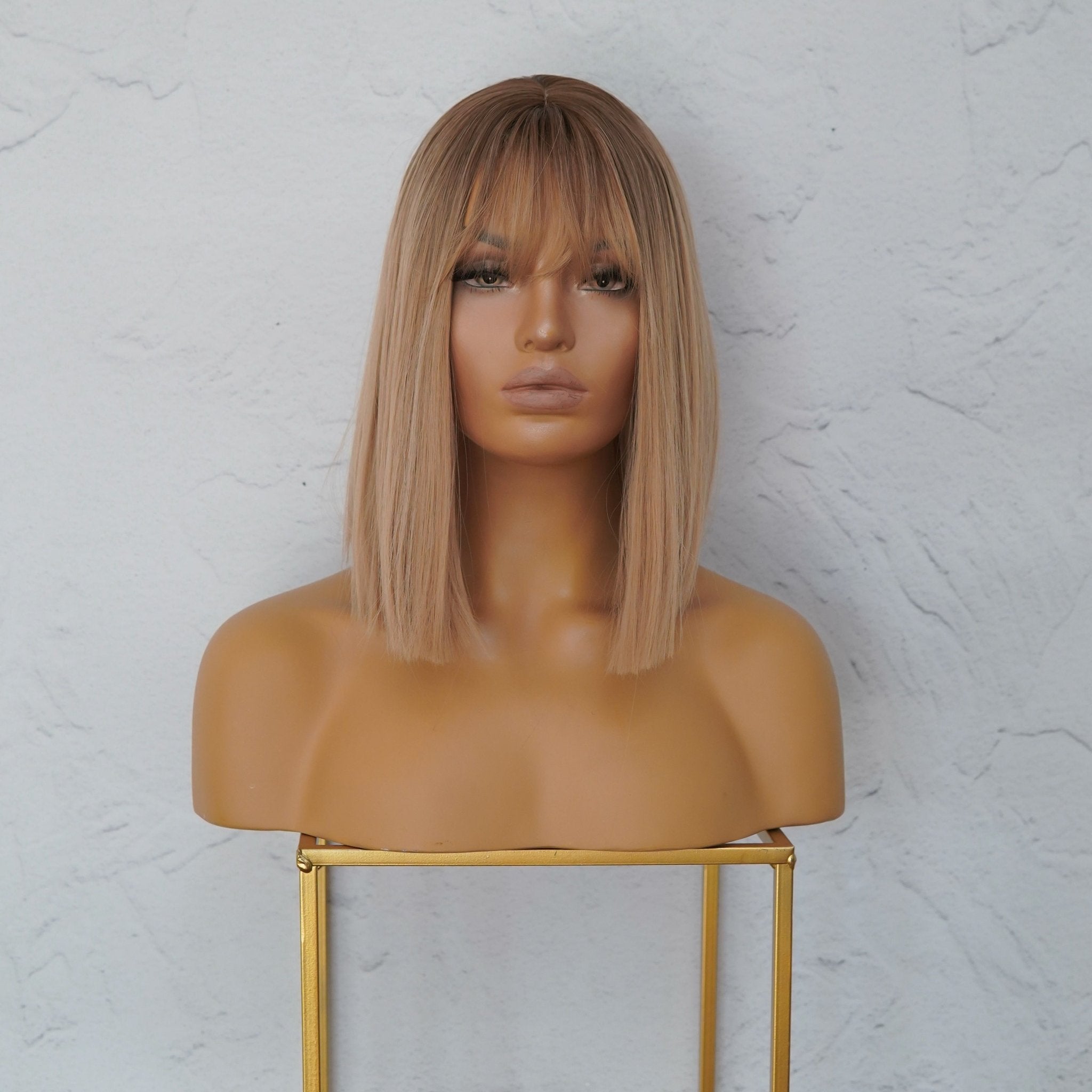 LUCIANA - Ombre Blonde - Fringe Wig | Blonde, 14 Inch, Fringe, Synthetic Hair | Milk & Honey Wigs