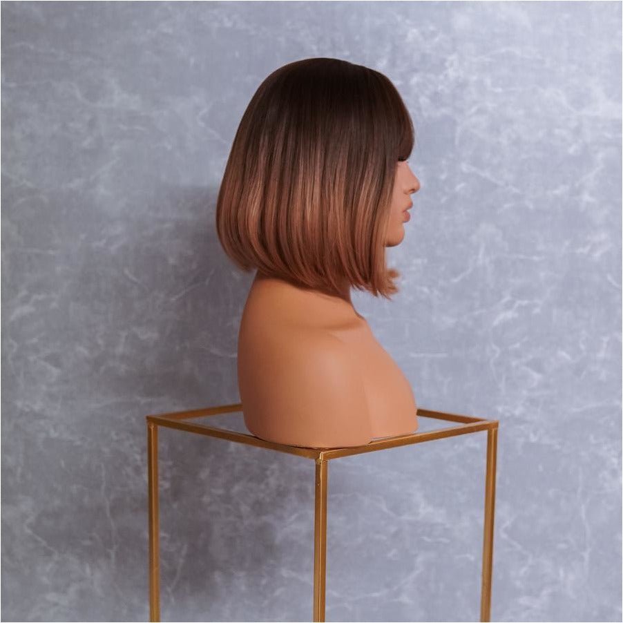 MIAH - Ombre - Fringe Wig | Brown, 12 Inch & Shorter, Fringe, Synthetic Hair | Milk & Honey Wigs