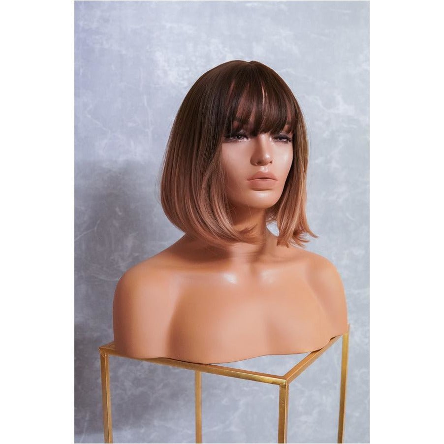 MIAH - Ombre - Fringe Wig | Brown, 12 Inch & Shorter, Fringe, Synthetic Hair | Milk & Honey Wigs