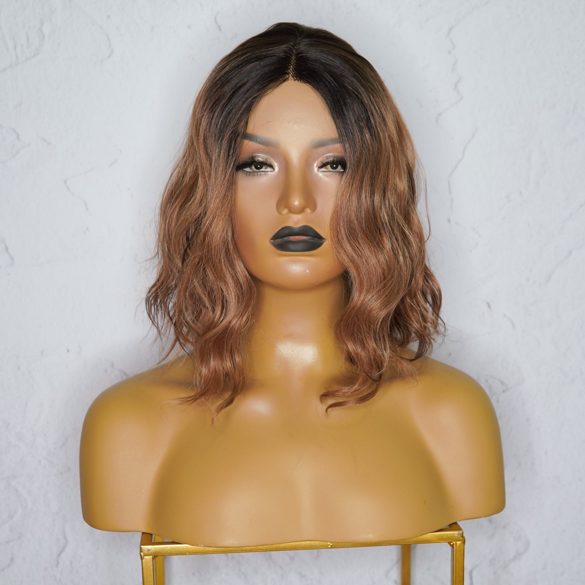 MIKKI brunette synthetic wavy lace front wig | Milk & Honey Wigs