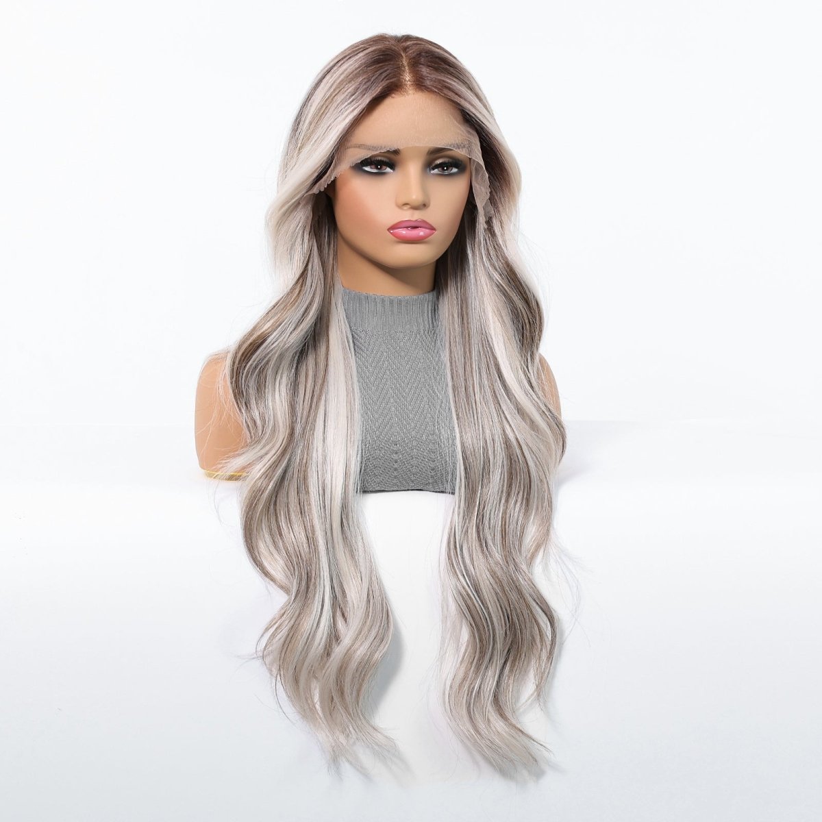 Mixed Platinum Wavy 13x6 Lace Front Wig - MARKETPLACE | Blonde, 13x6 Lace Front, Synthetic Hair | Milk & Honey Wigs