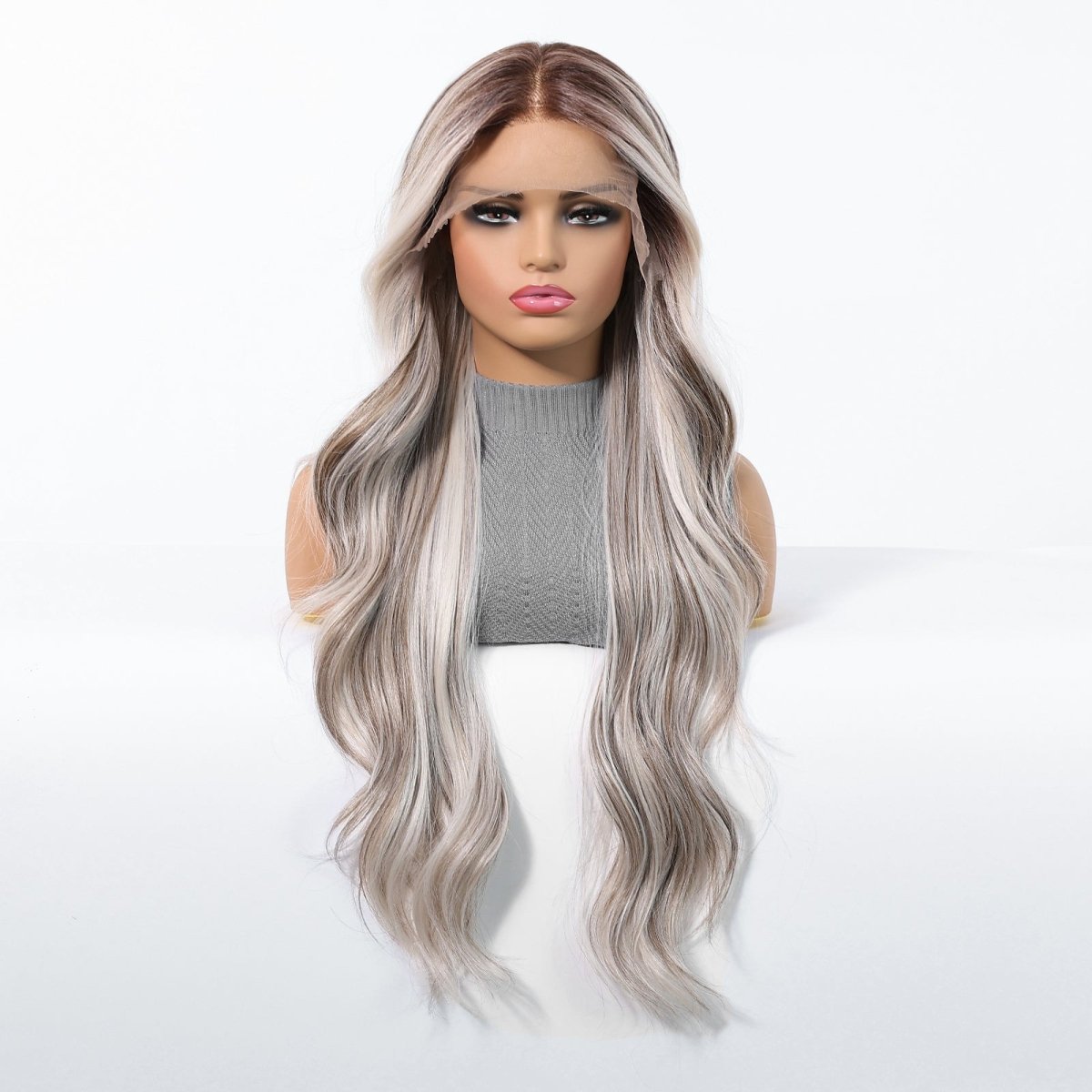 Mixed Platinum Wavy 13x6 Lace Front Wig - MARKETPLACE | Blonde, 13x6 Lace Front, Synthetic Hair | Milk & Honey Wigs