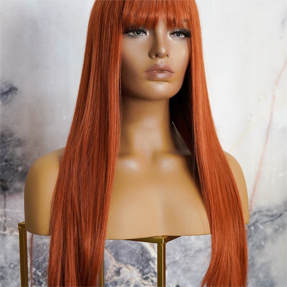 MONTANA - Auburn - Fringe Wig | Ginger, 26 Inch, Fringe, Synthetic Hair | Milk & Honey Wigs