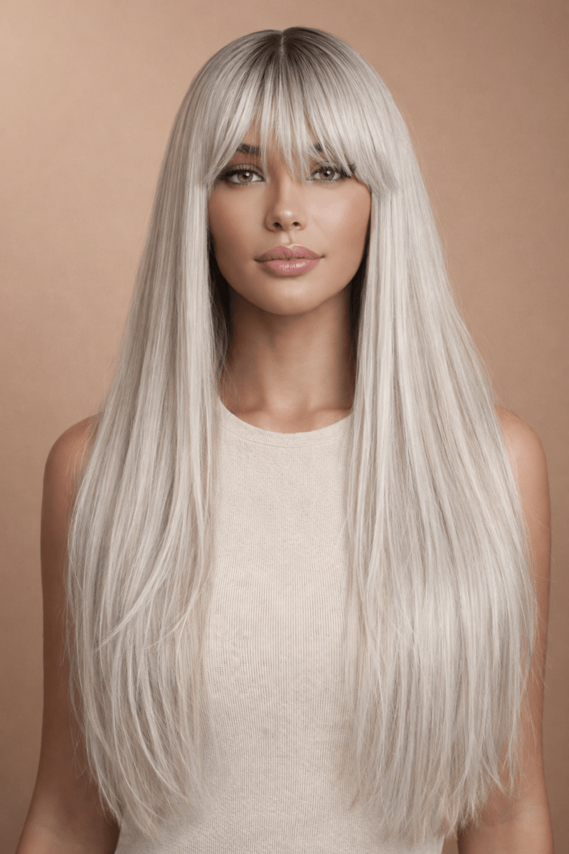 MONTANA - Ombre Blonde - Fringe Wig | Blonde, 28 Inch+, Fringe, Synthetic Hair | Milk & Honey Wigs