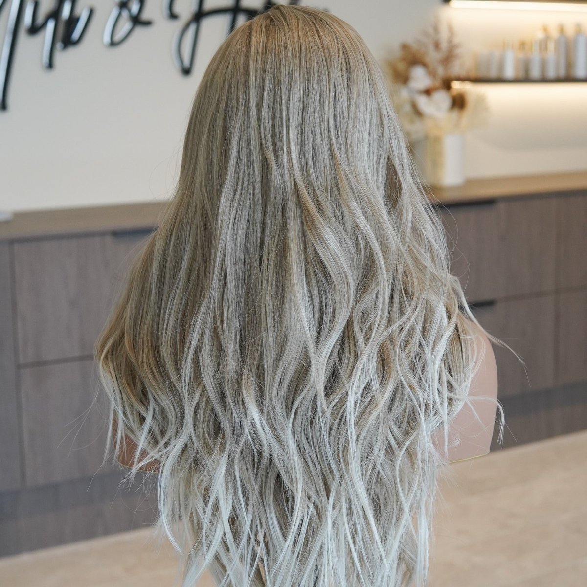 MONTE - Frosted Blonde - Lace Front Wig | Blonde, 20 Inch, T-Part Lace Front, Synthetic Hair | Milk & Honey Wigs