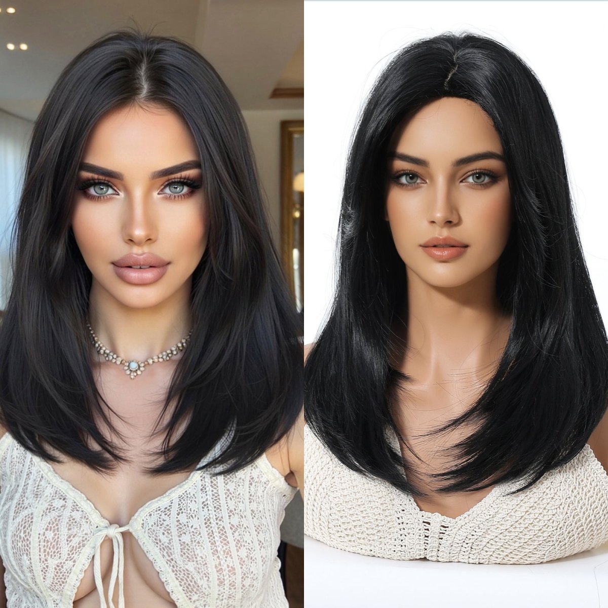 Natural Black Wig with Layers - MARKETPLACE | Black, Fringe, Synthetic Hair | Milk & Honey Wigs