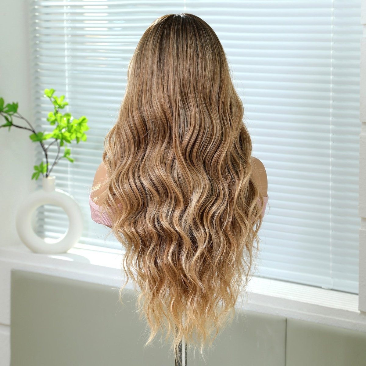 Natural Brunette Ombre Wavy 13x6 Lace Front Wig - MARKETPLACE | Brown, 13x6 Lace Front, Synthetic Hair | Milk & Honey Wigs