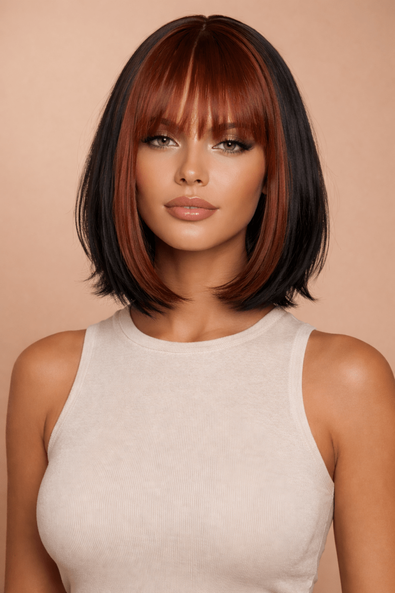 NELLY - Brown - Fringe Wig | Brown, 12 Inch & Shorter, Fringe, Synthetic Hair | Milk & Honey Wigs