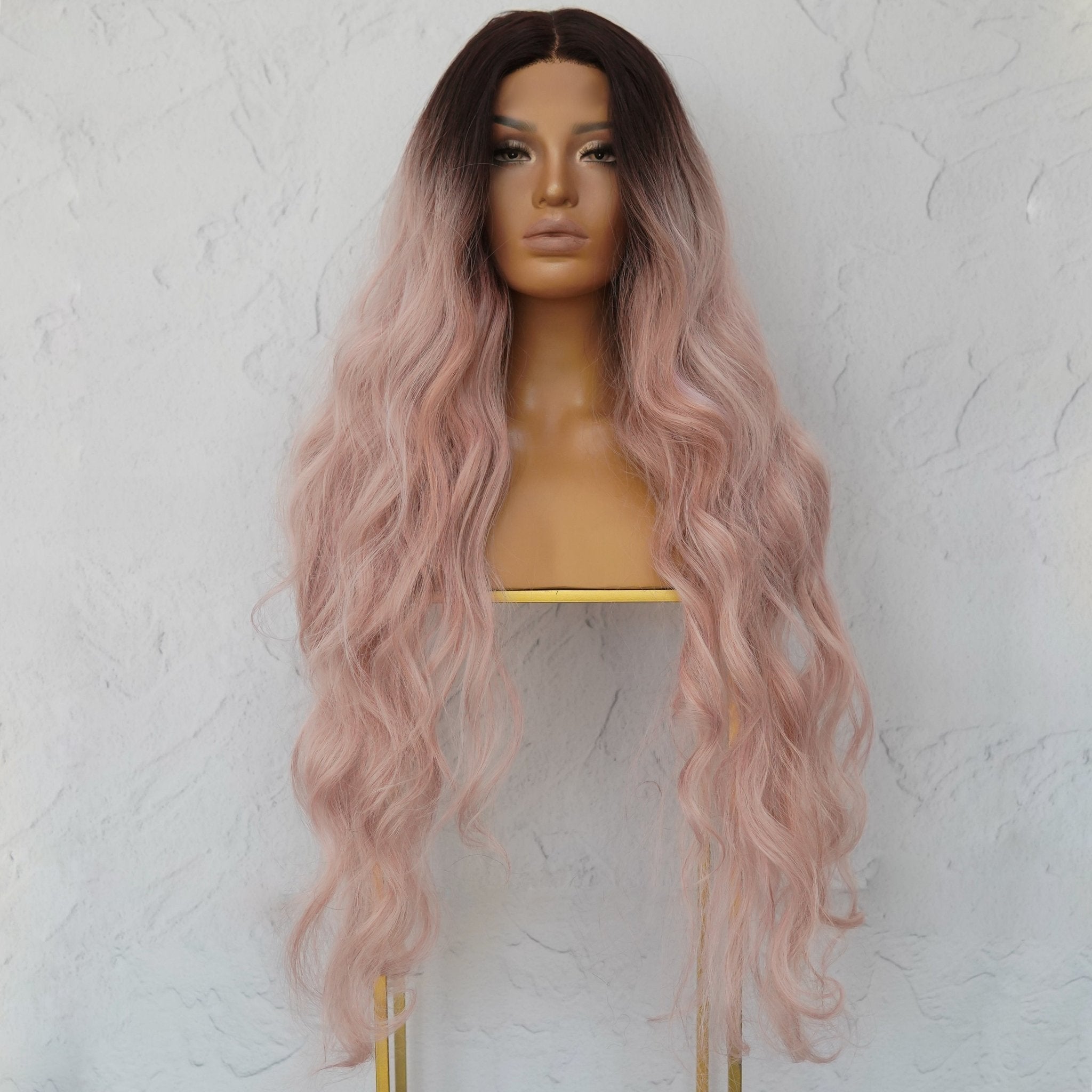 NERA - Ombre Pink - Lace Front Wig | Pink, 28 Inch+, T-Part Lace Front, Synthetic Hair | Milk & Honey Wigs
