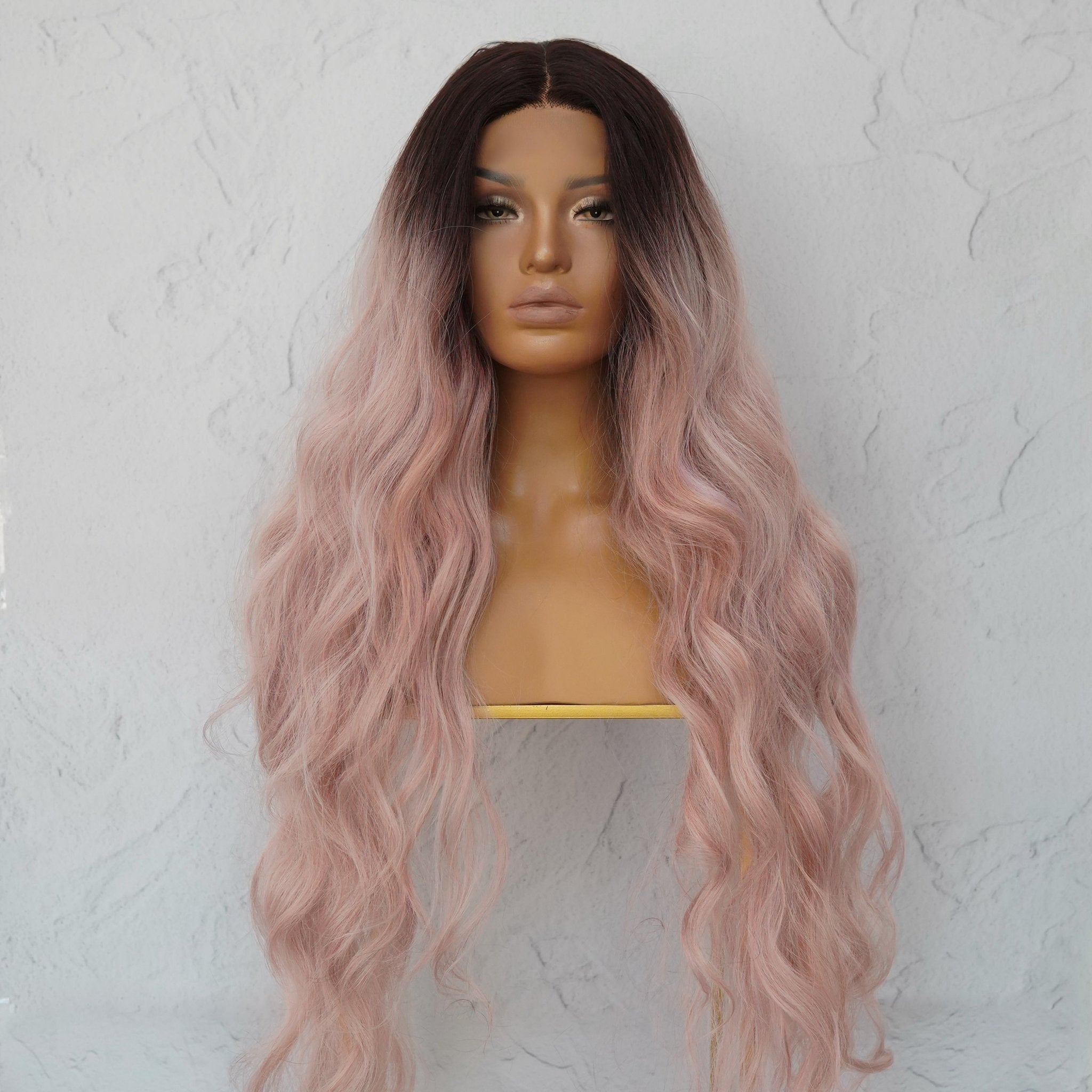 NERA - Ombre Pink - Lace Front Wig | Pink, 28 Inch+, T-Part Lace Front, Synthetic Hair | Milk & Honey Wigs