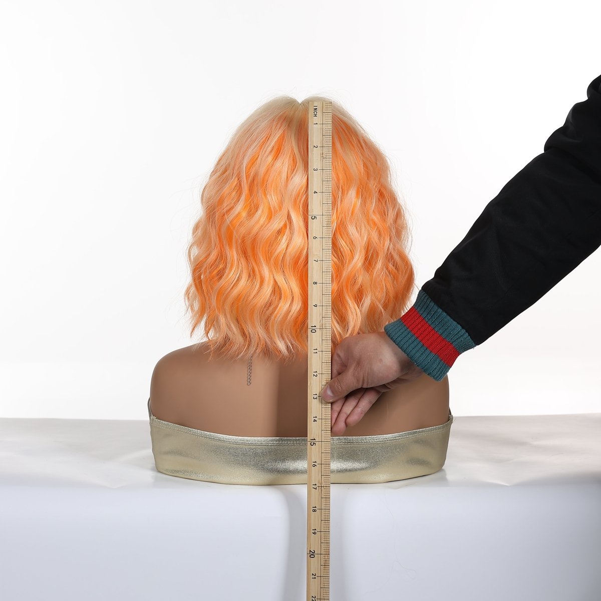 Peach Orange Wavy Bob Wig - MARKETPLACE | Ginger, Fringe, Synthetic Hair | Milk & Honey Wigs