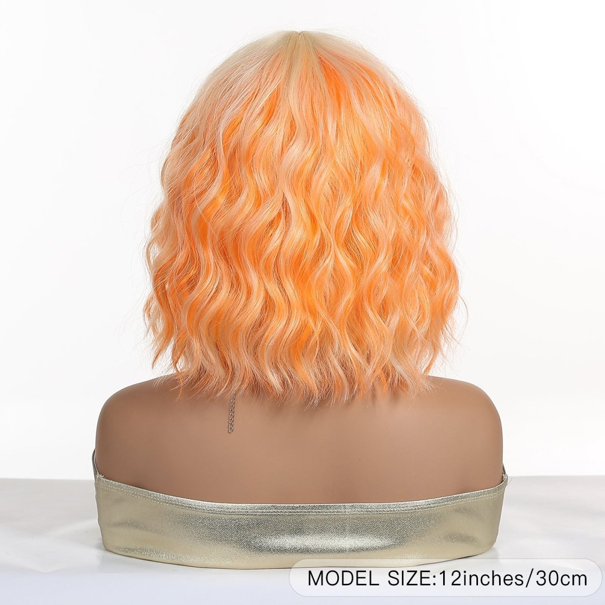 Peach Orange Wavy Bob Wig - MARKETPLACE | Ginger, Fringe, Synthetic Hair | Milk & Honey Wigs