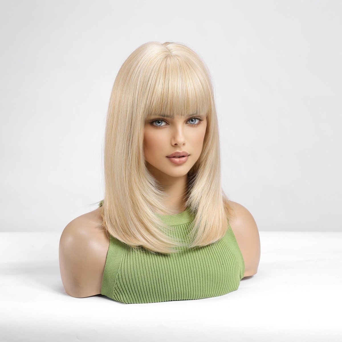 Platinum Blonde Bob with Full Bangs Wig - MARKETPLACE | Blonde, Fringe, Synthetic Hair | Milk & Honey Wigs