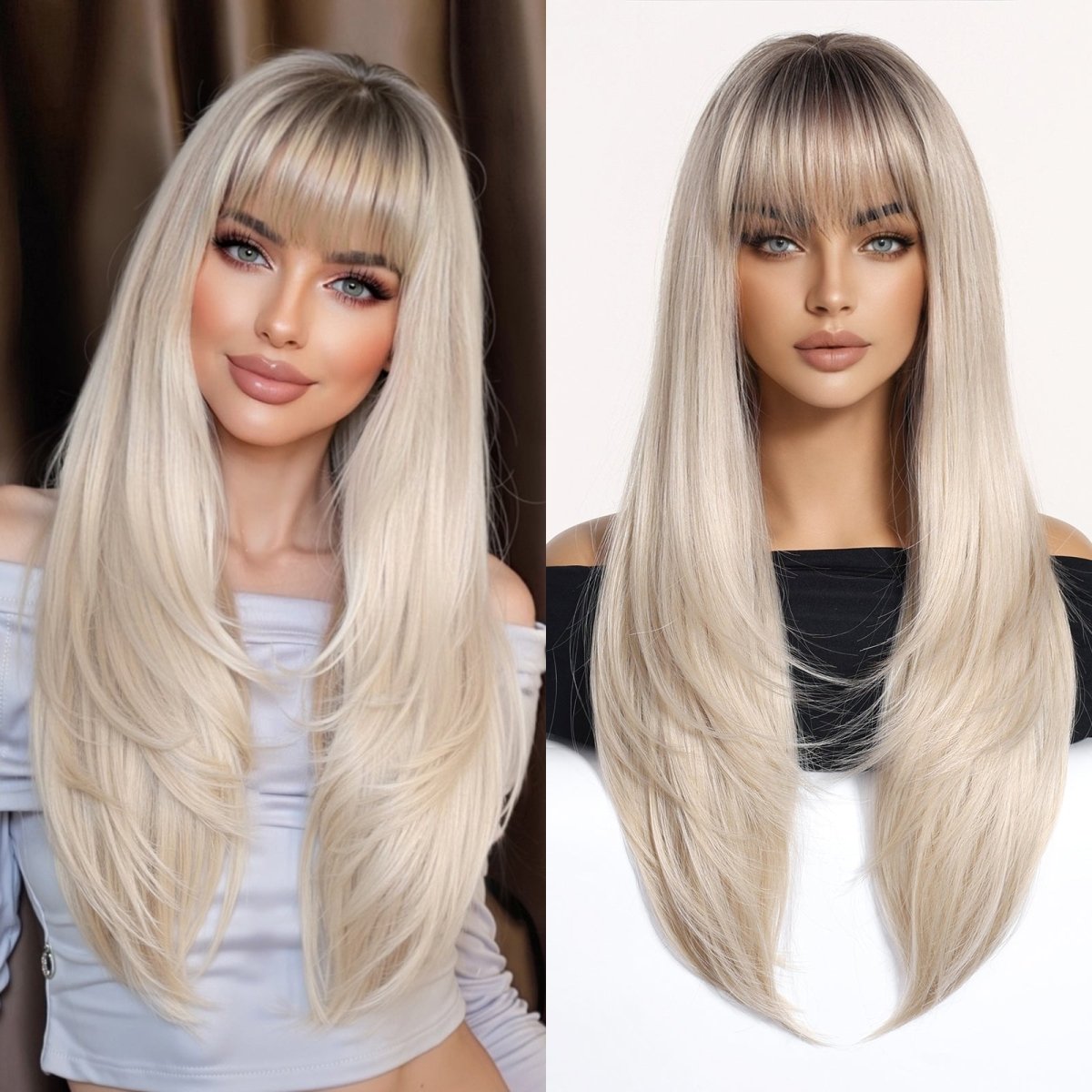 Platinum Blonde & Light Gold Wig - MARKETPLACE | Blonde, Fringe, Synthetic Hair | Milk & Honey Wigs