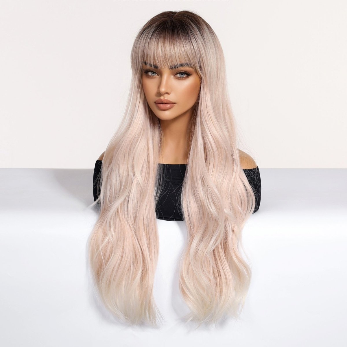 Platinum Blonde Ombre Wig with Fringe - MARKETPLACE | Blonde, Fringe, Synthetic Hair | Milk & Honey Wigs
