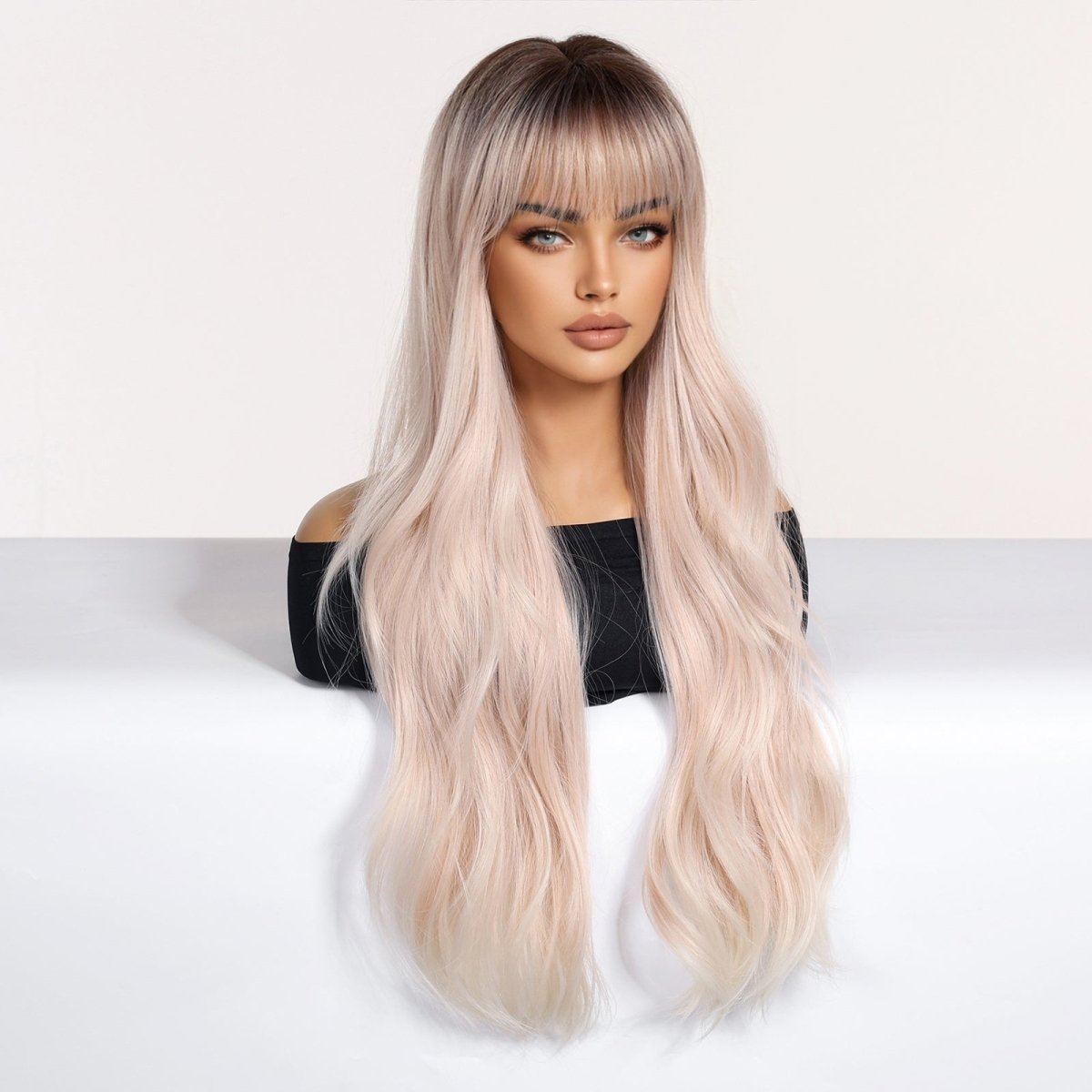 Platinum Blonde Ombre Wig with Fringe - MARKETPLACE | Blonde, Fringe, Synthetic Hair | Milk & Honey Wigs