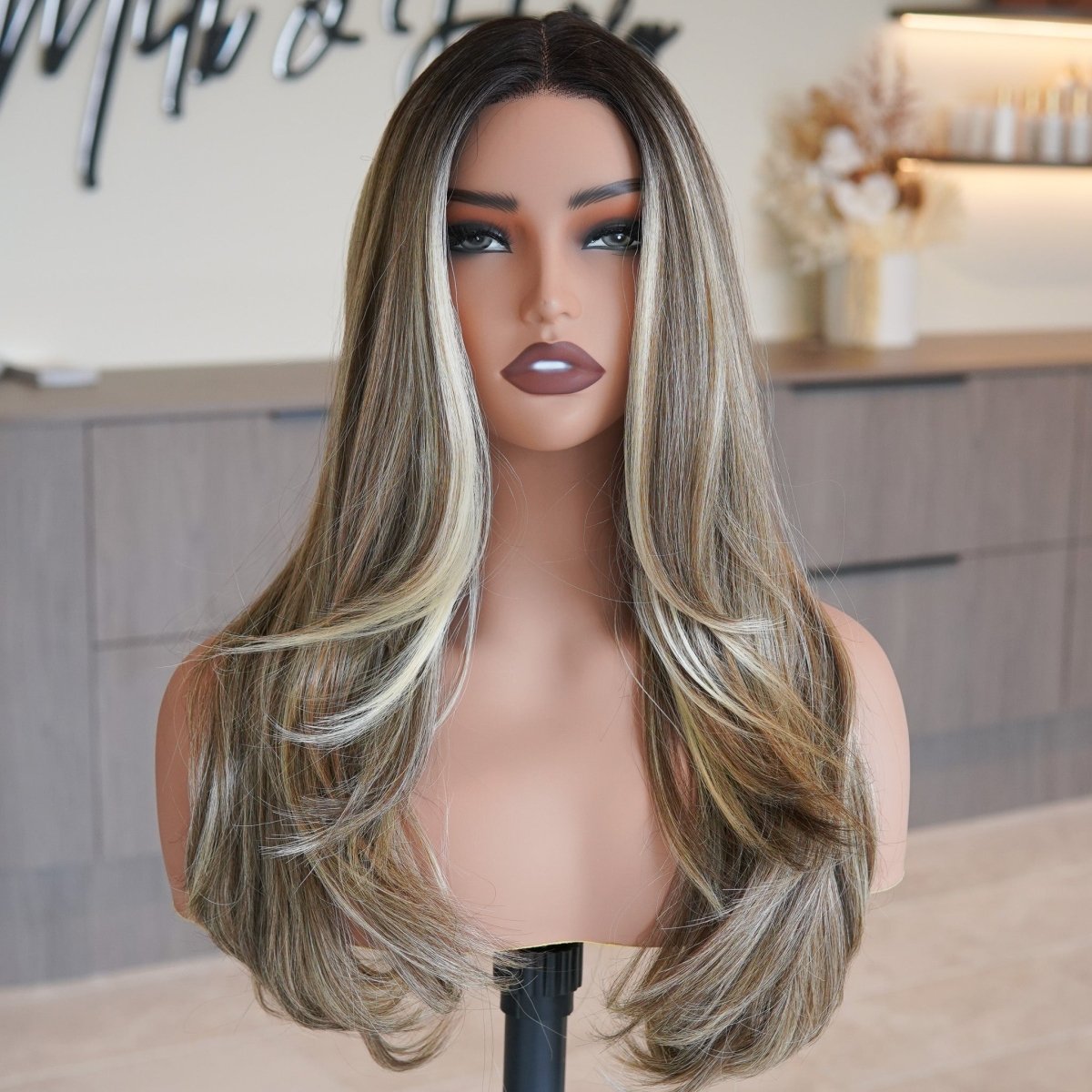 ROME - Mocha - Lace Front Wig | Brown, 20 Inch, T-Part Lace Front, Synthetic Hair | Milk & Honey Wigs