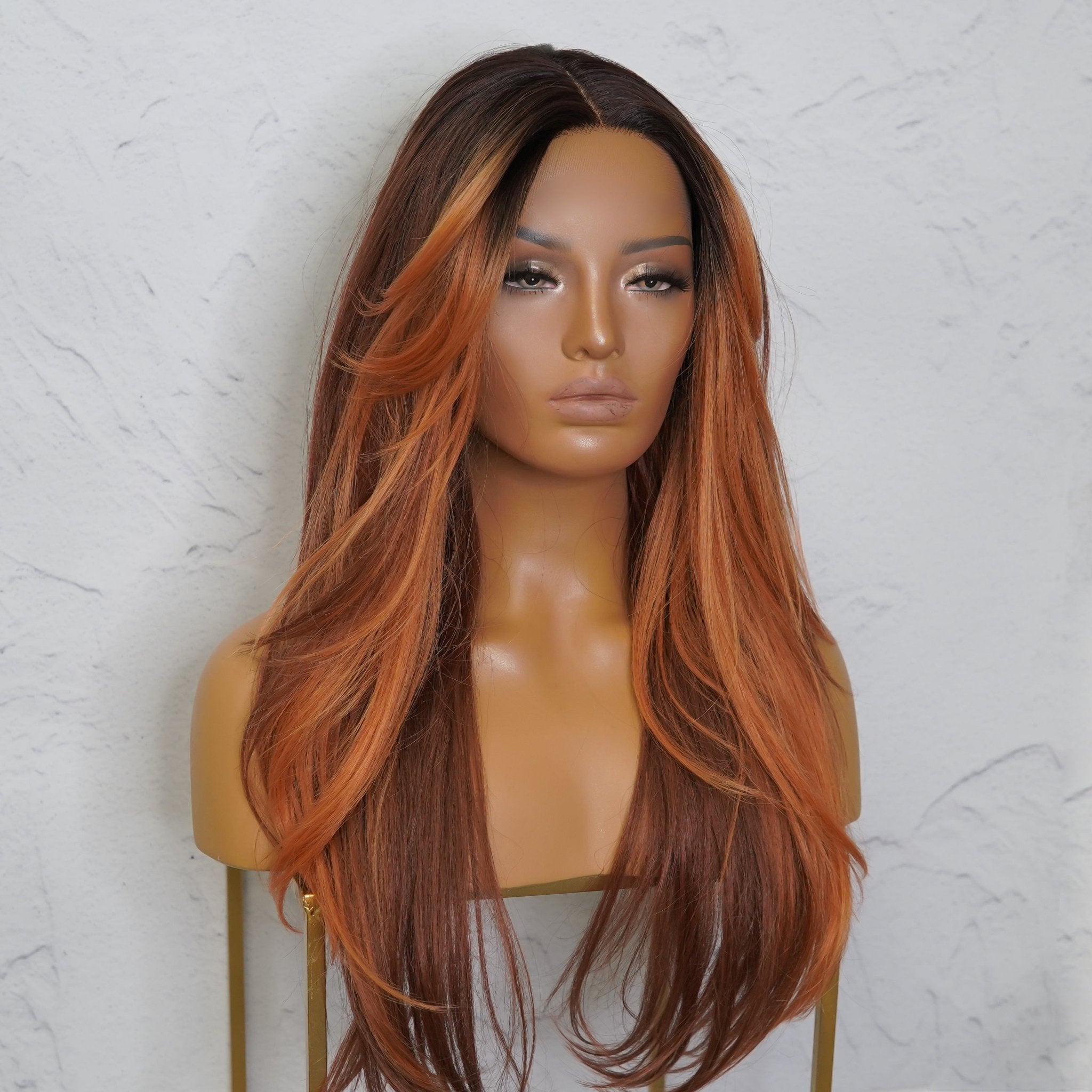 SELENE - Flame - Lace Front Wig | Red, 22 Inch, T-Part Lace Front, Synthetic Hair | Milk & Honey Wigs