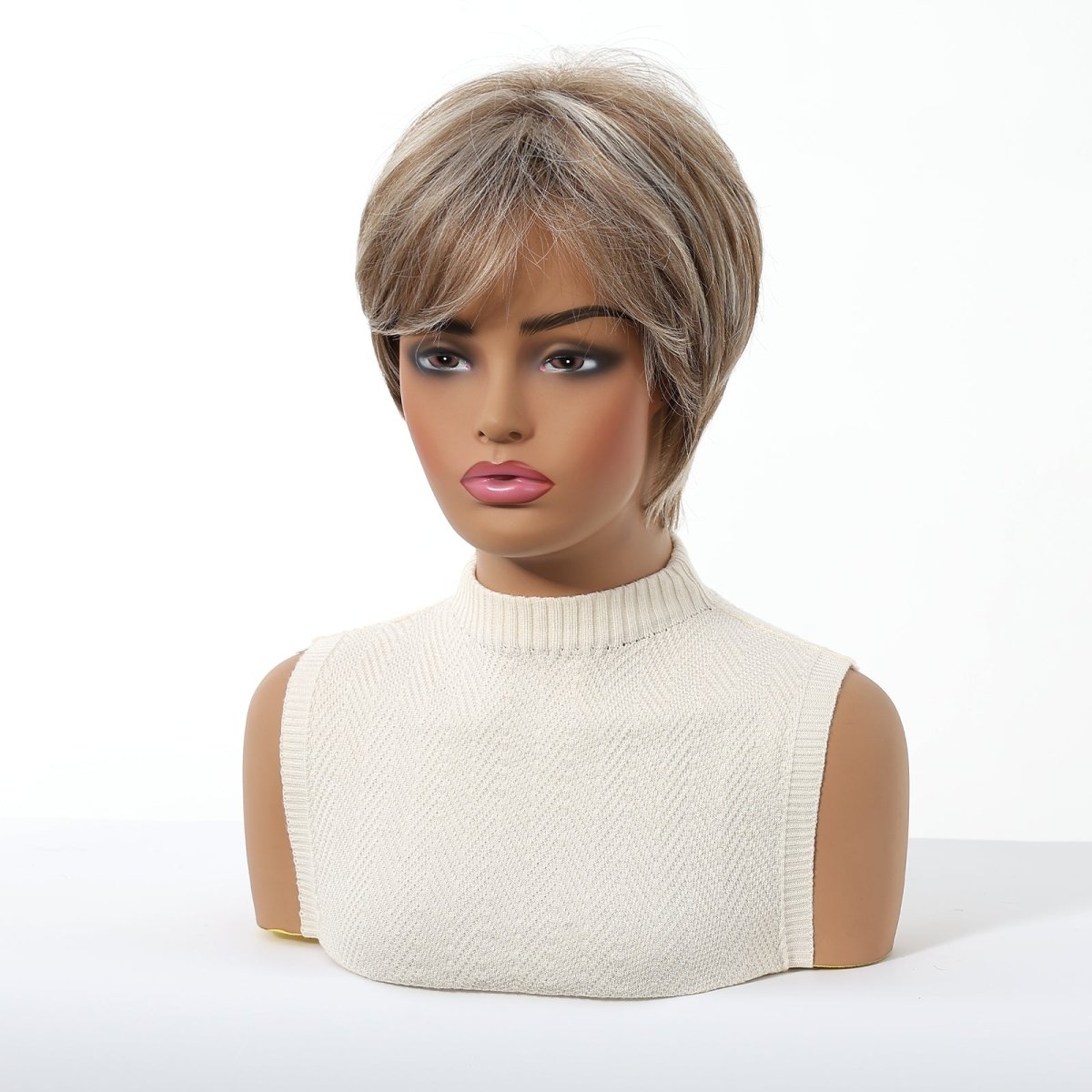 Short Layered Pixie Cut Wig - MARKETPLACE | Brown, Fringe, Synthetic Hair | Milk & Honey Wigs