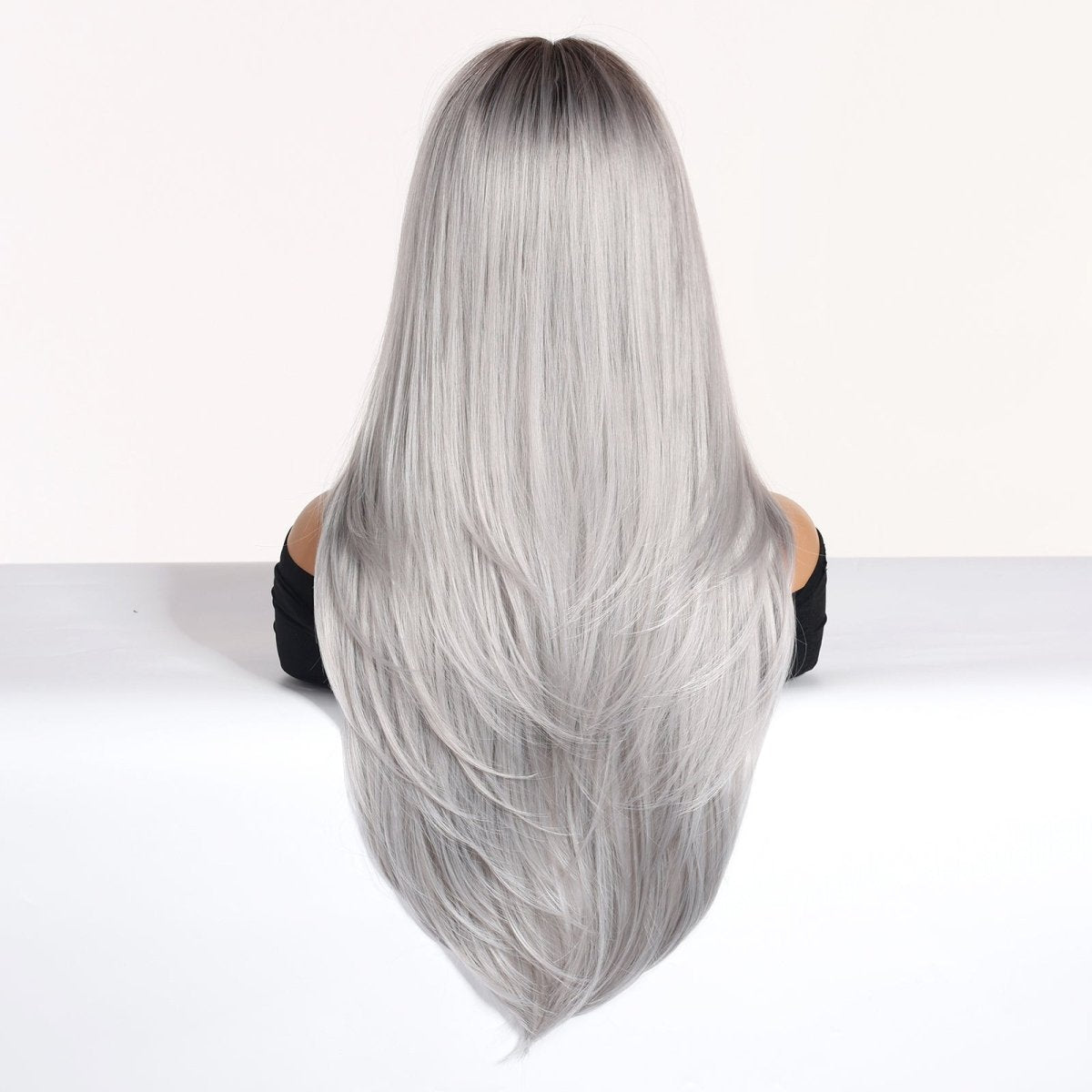 Silver-Gray With Darker Roots Wig - MARKETPLACE | Grey, Fringe, Synthetic Hair | Milk & Honey Wigs