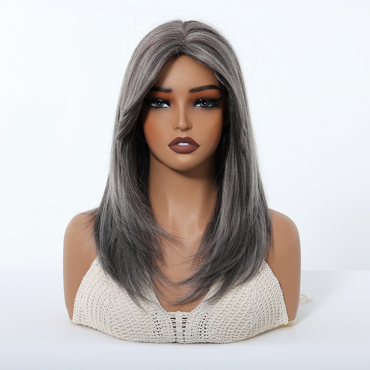 Silver Grey Layered Wig - MARKETPLACE | Grey, Fringe, Synthetic Hair | Milk & Honey Wigs