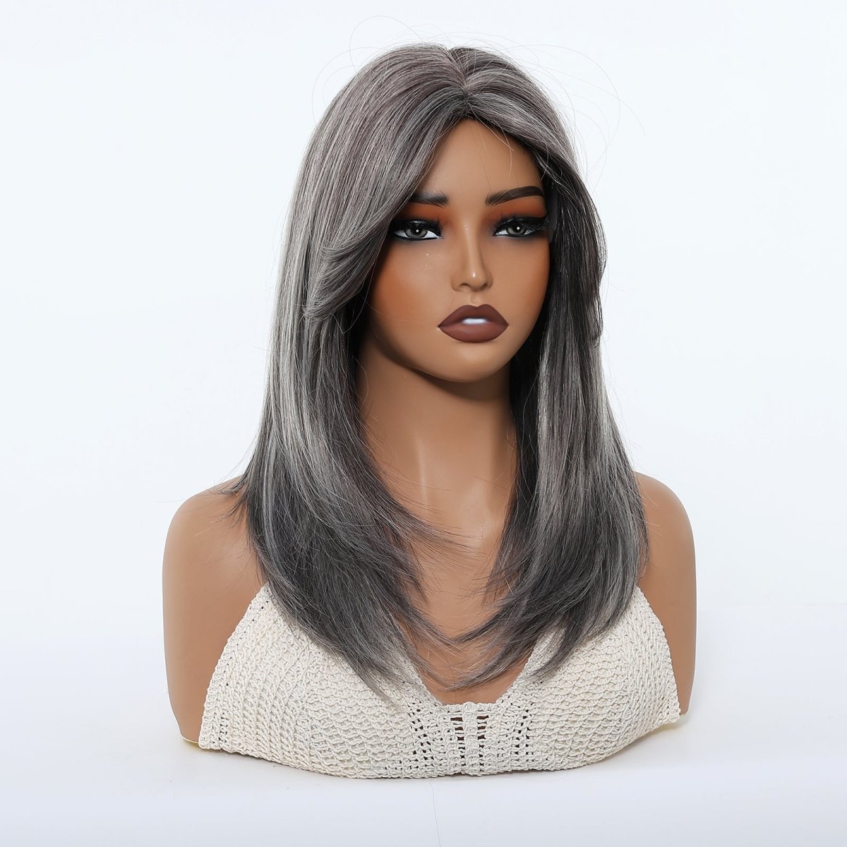Silver Grey Layered Wig - MARKETPLACE | Grey, Fringe, Synthetic Hair | Milk & Honey Wigs