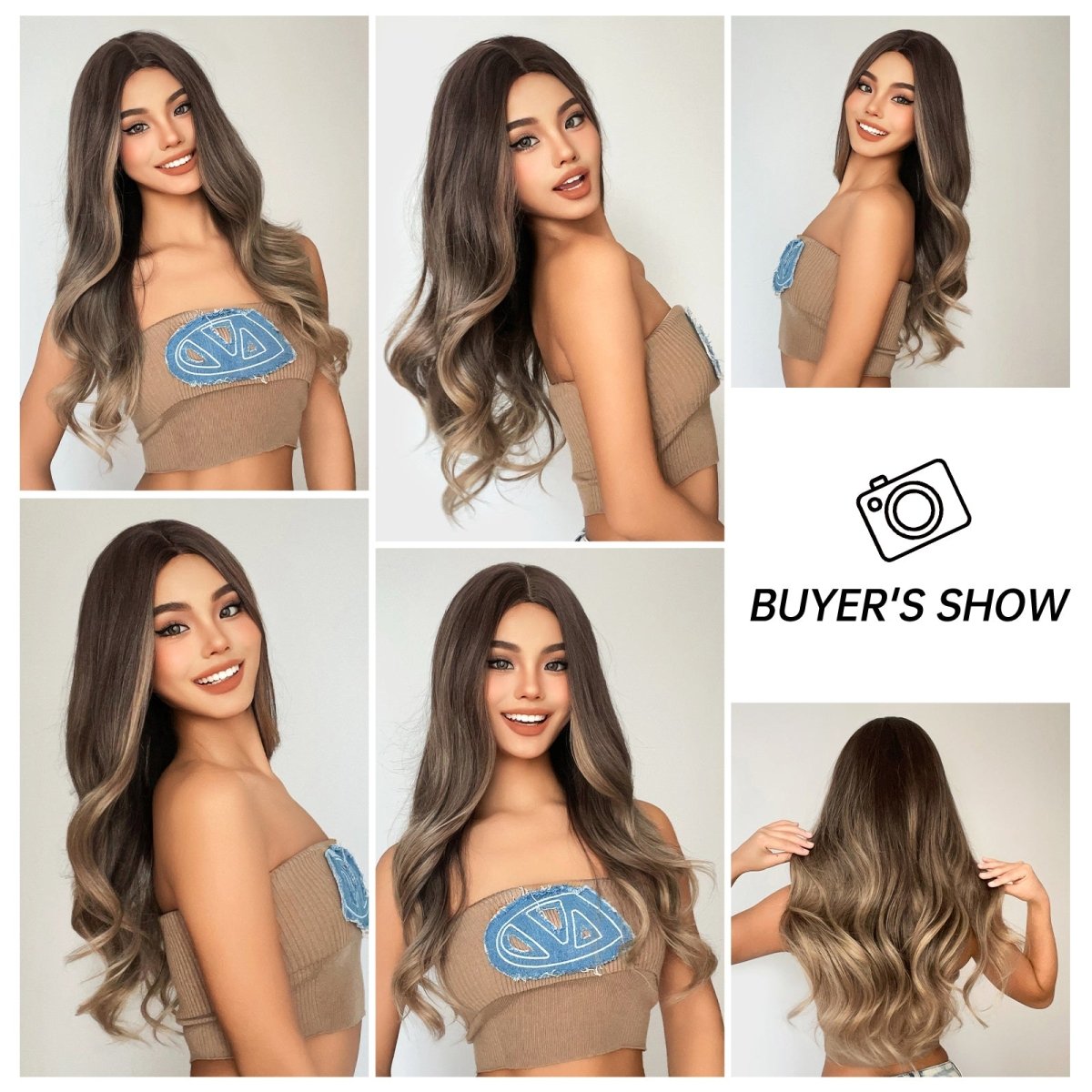 Soft Brown with Ash Blonde Highlights Wig - MARKETPLACE | Brown, Fringe, Synthetic Hair | Milk & Honey Wigs