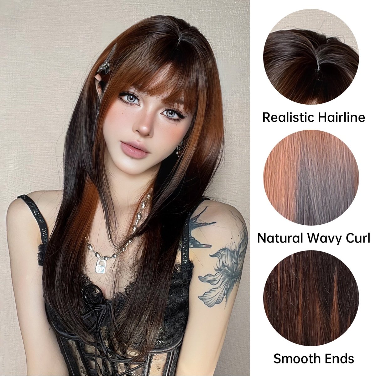 Straight Two-Tone Wig - MARKETPLACE | Black, Fringe, Synthetic Hair | Milk & Honey Wigs