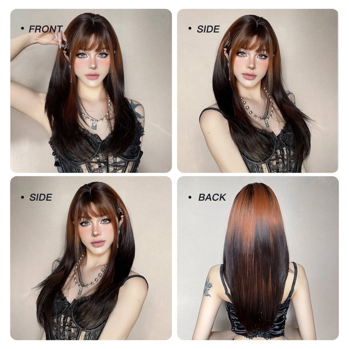 Straight Two-Tone Wig - MARKETPLACE | Black, Fringe, Synthetic Hair | Milk & Honey Wigs