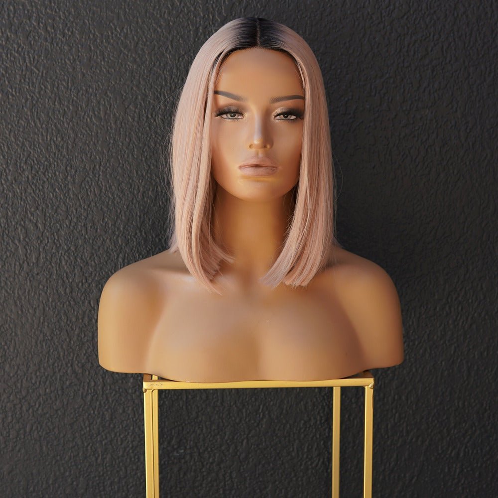 TIFFANY pink synthetic straight lace front wig | Milk & Honey Wigs