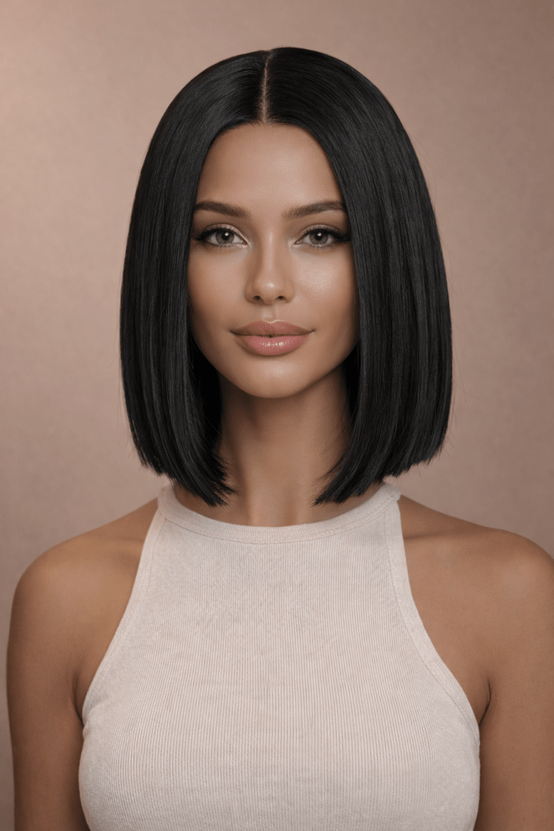 TILLY - Black - Lace Front Wig | Black, 12 Inch & Shorter, T-Part Lace Front, Synthetic Hair | Milk & Honey Wigs