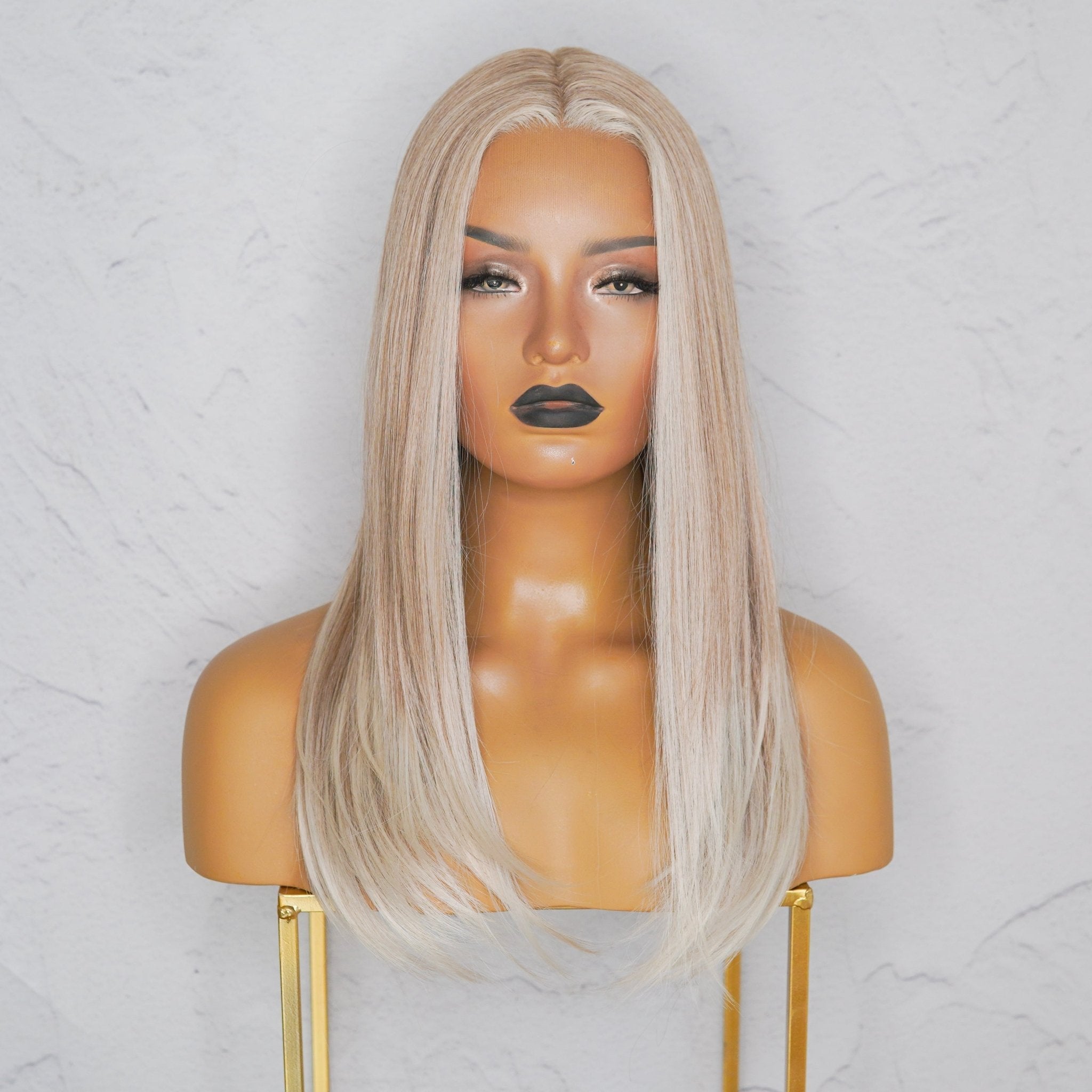VALERIE frosted blonde synthetic straight lace front wig | Milk & Honey Wigs