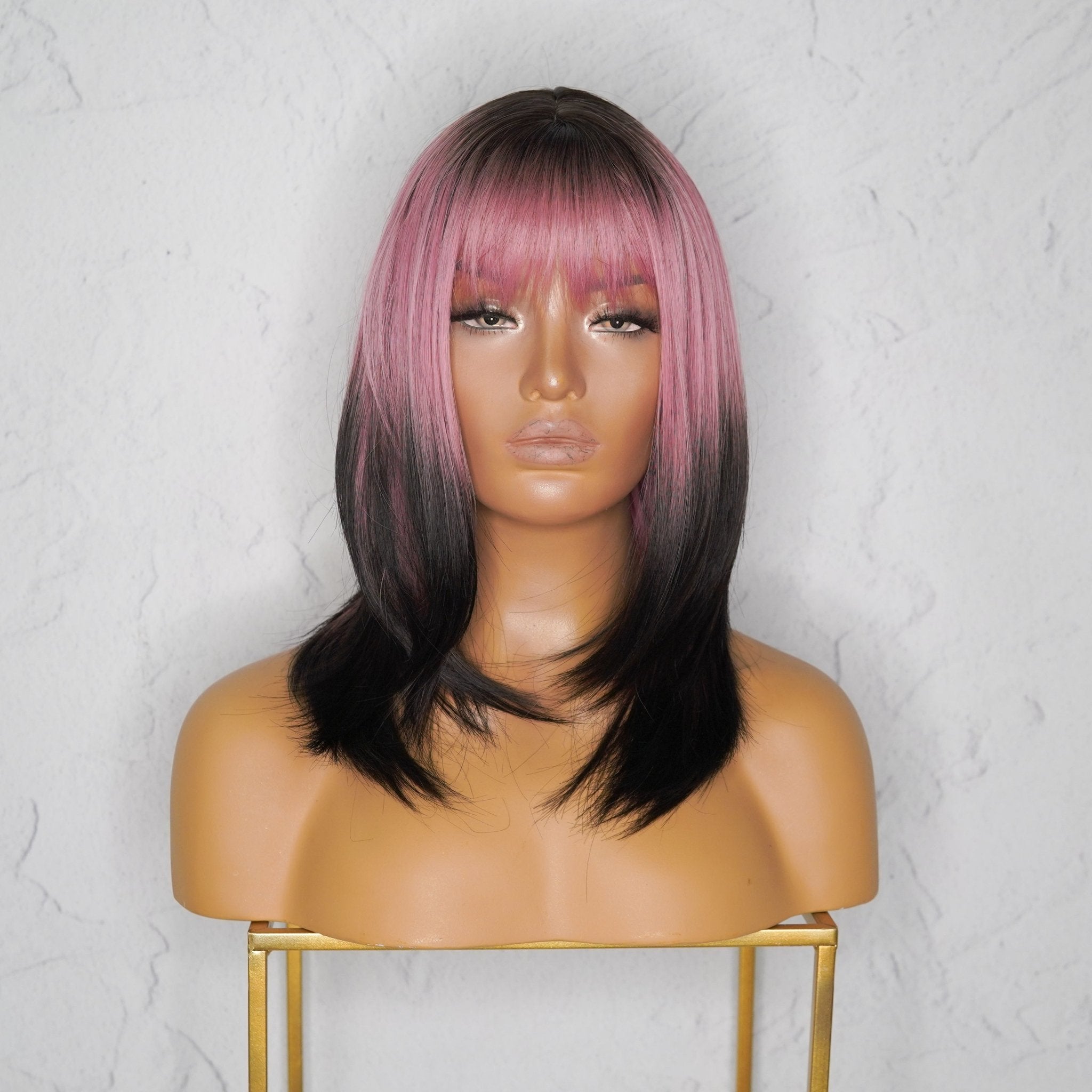 YURI Ombre Pink Fringe Wig - Milk & Honey Wigs