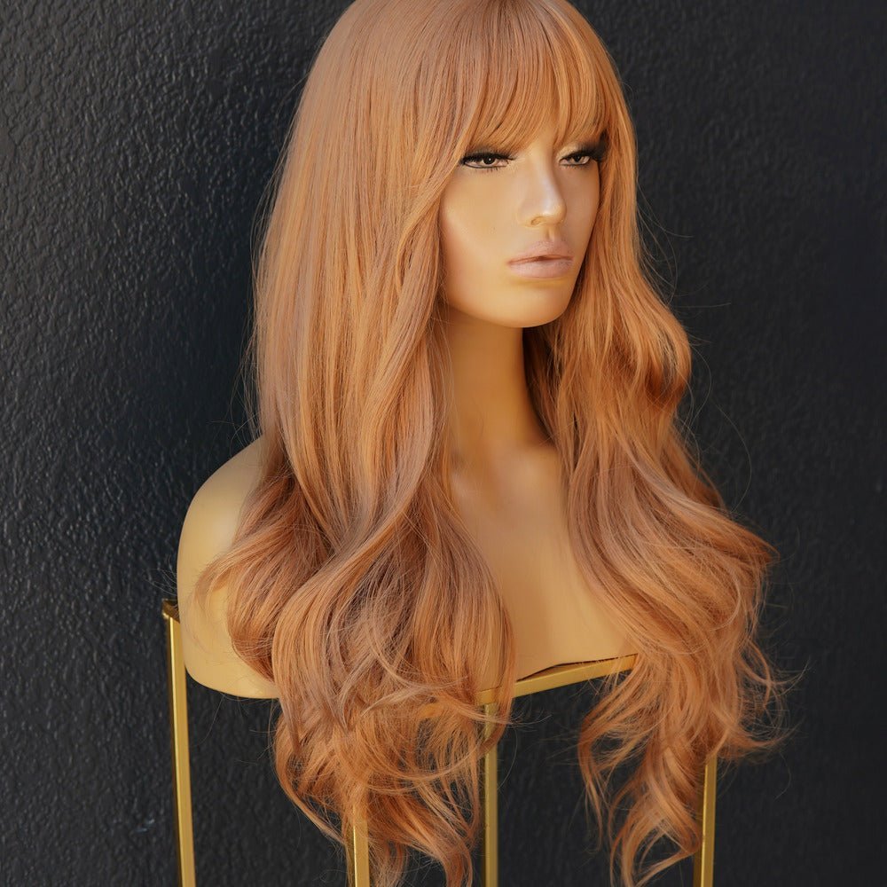 ZARA - Caramel - Fringe Front Wig | Ginger, 22 Inch, Fringe, Synthetic Hair | Milk & Honey Wigs