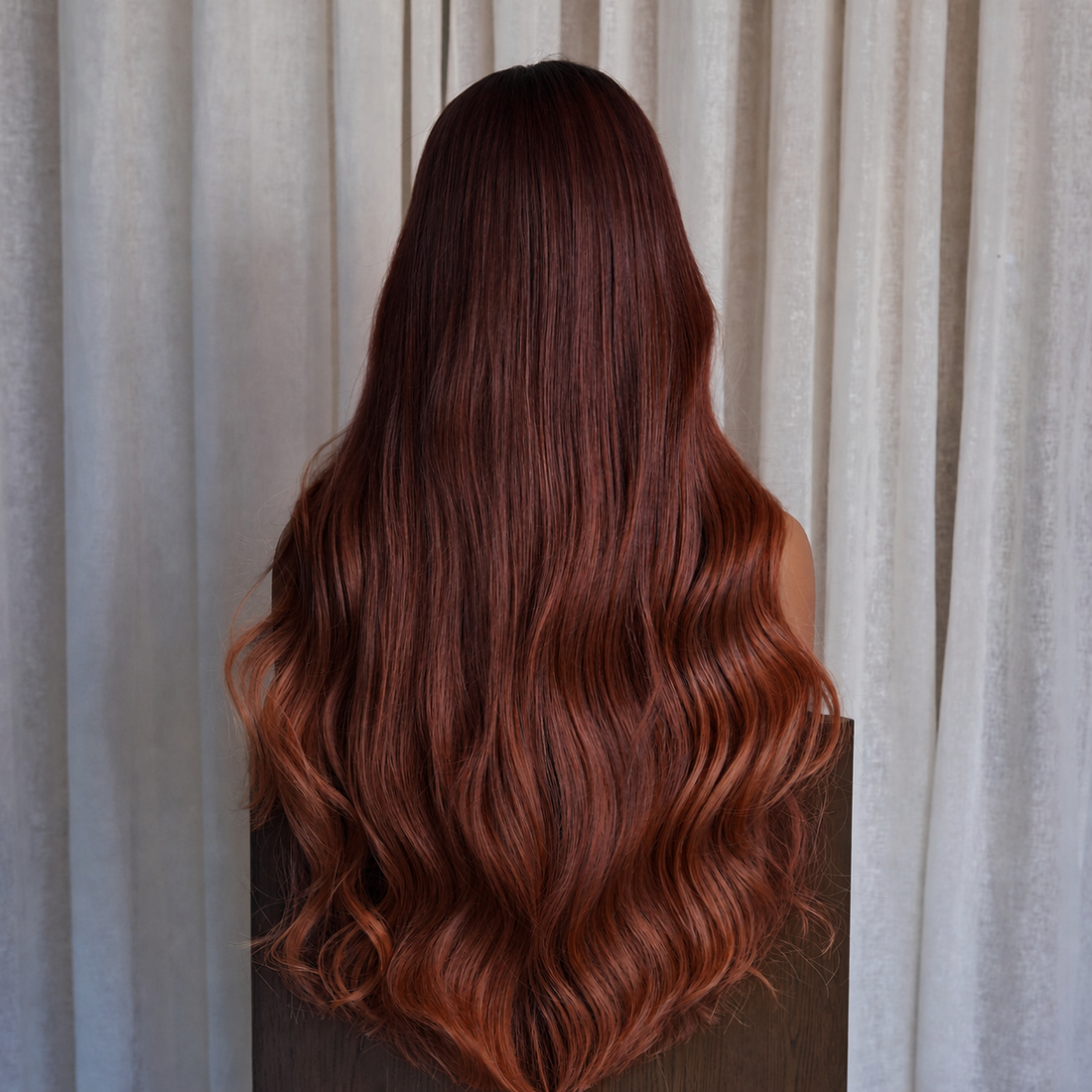 AUTUMN - Mahogany Brown Ombre - Fringe Wig