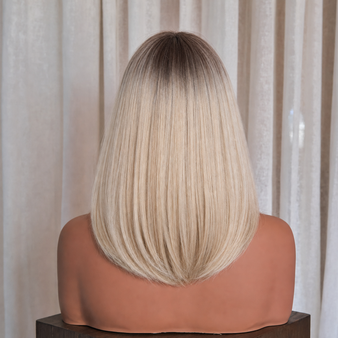 Ash Blonde Ombre with Soft Fringe Wig | Milk &amp; Honey Wigs